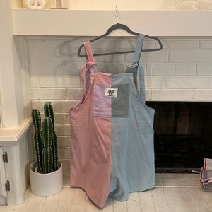 Saie Alys Pastel Colorblock corduroy Short Overall Dungaree